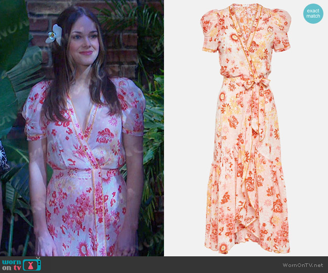 Poupette St Barth Baba Long Dress worn by Stephanie Johnson (Abigail Klein) on Days of our Lives