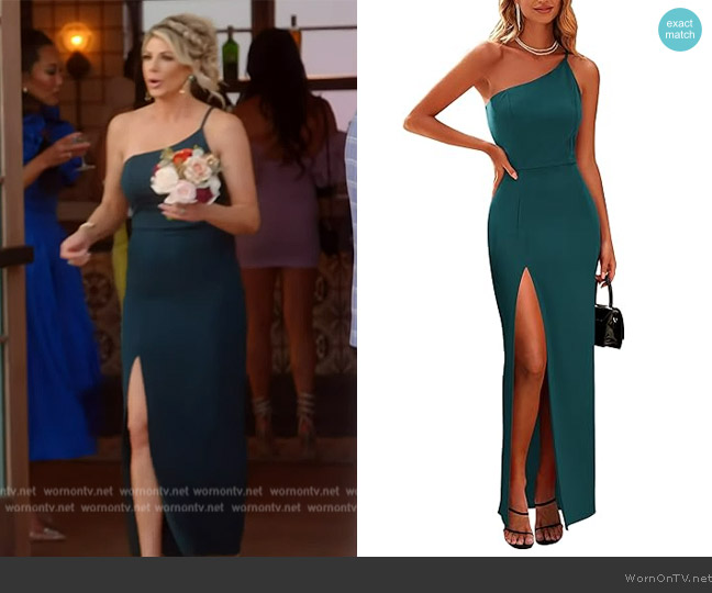 Pretty Garden One Shoulder Strap Dress worn by Alexis Bellino on The Real Housewives of Orange County