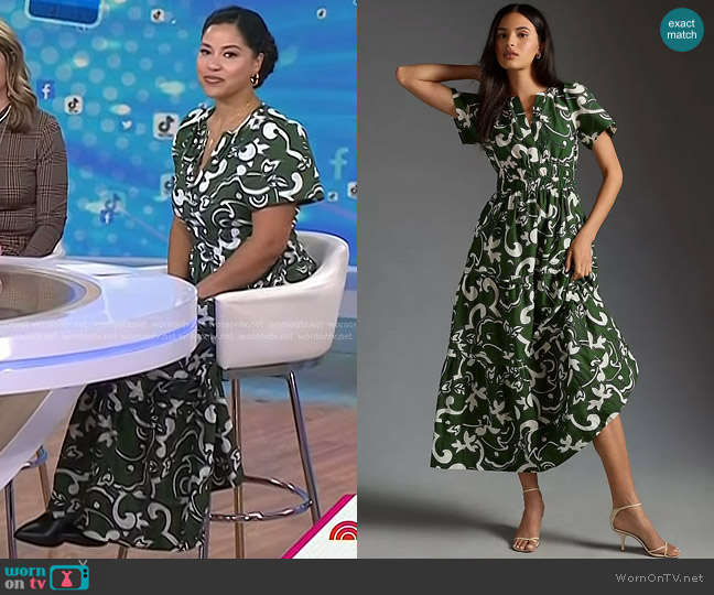 The Somerset Maxi Dress in Dark Green worn by Arianna Davis on Today