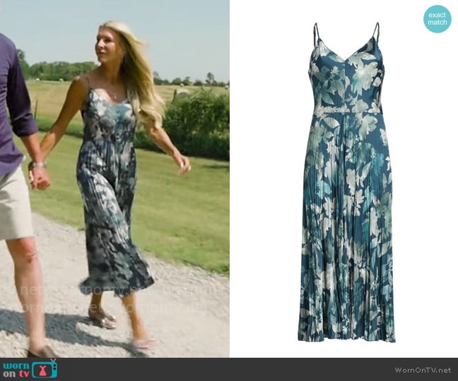 Vince Shimmer Lake Satin Camisole Dress worn by Joan Vassos on The Golden Bachelorette