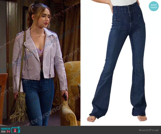 We The Free Jayde Flare Jeans in Night Sky worn by Holly Jonas (Ashley Puzemis) on Days of our Lives