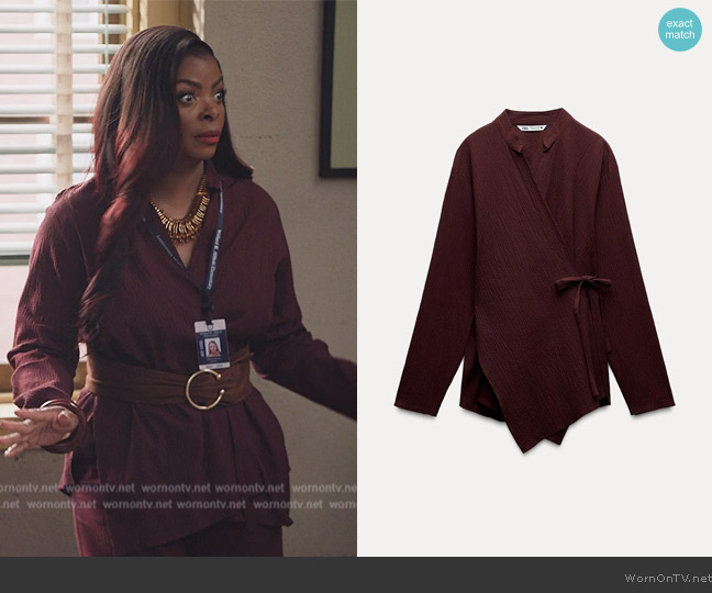 Zara Tied Kimono worn by Ava Coleman (Janelle James) on Abbott Elementary