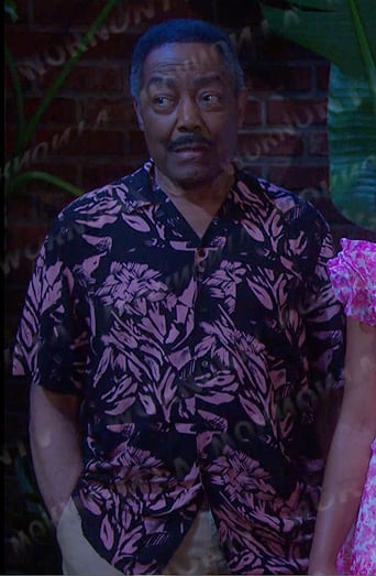 Abe’s black and pink print shirt on Days of our Lives