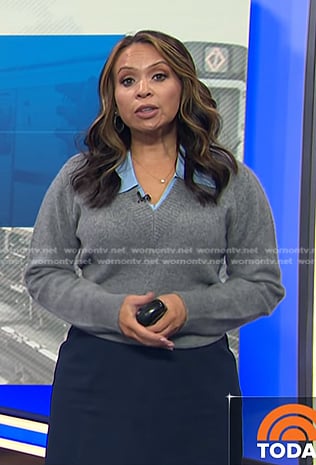 Adelle’s grey sweater on Today