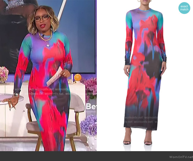 AFRM Didi Floral Maxi Dress worn by Jennifer Hudson on The Jennifer Hudson Show
