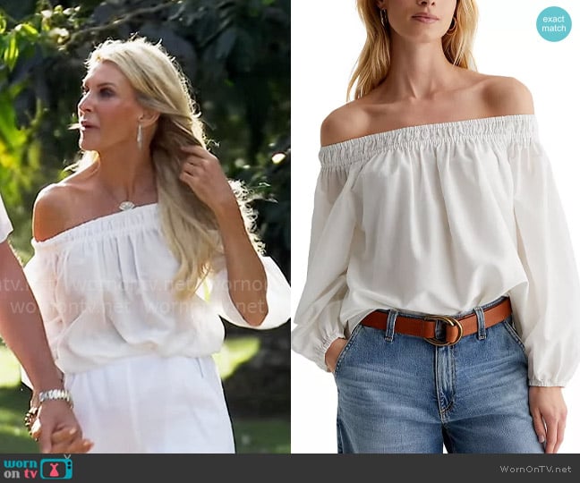 AG Jeans Carroline Top in Powder worn by Joan Vassos on The Golden Bachelorette