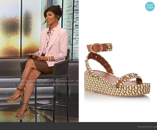 L'Agence Ankle Strap Espadrille Platform Sandals worn by Julie Chen on Big Brother