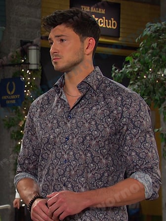 Alex’s navy paisley print shirt on Days of our Lives