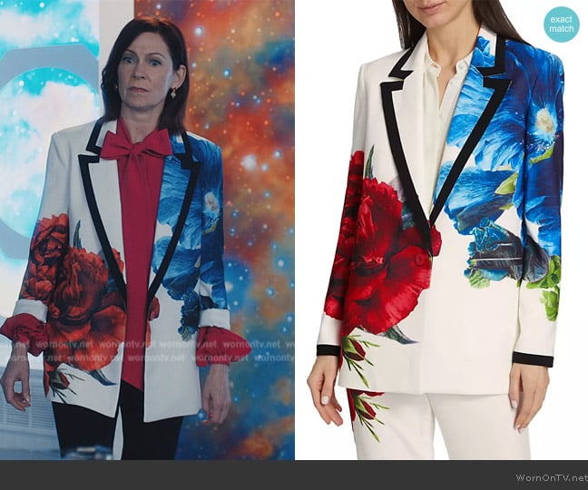 Alice + Olivia Denny Floral Tailored Single-Breasted Jacket worn by Elsbeth Tascioni (Carrie Preston) on Elsbeth