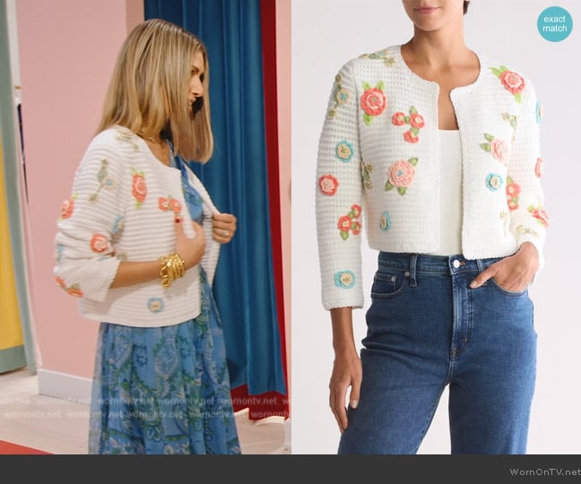 Alice + Olivia Anderson Cardigan worn by Erin Lichy on The Real Housewives of New York City