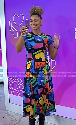Ally’s multicolor print dress on Today
