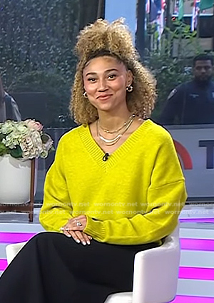 Ally’s yellow v-neck sweater on Today