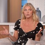 Amanda’s black polka dot midi dress on The Talk