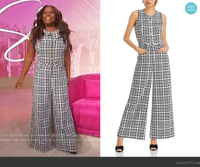Aqua Tweed Jumpsuit worn by Sherri Shepherd on Sherri