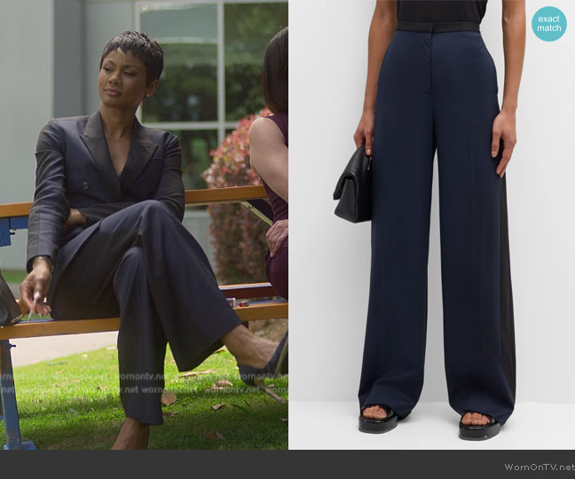 Argent Jones Colorblock Seasonless Wool Trousers worn by Jax Stewart (Emayatzy Corinealdi) on Reasonable Doubt