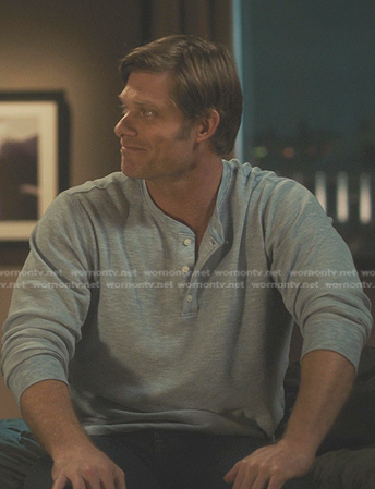 Atticus’s blue henley shirt on Greys Anatomy