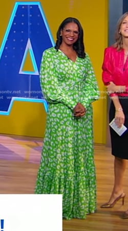 Audra McDonald’s green leopard maxi dress on Good Morning America