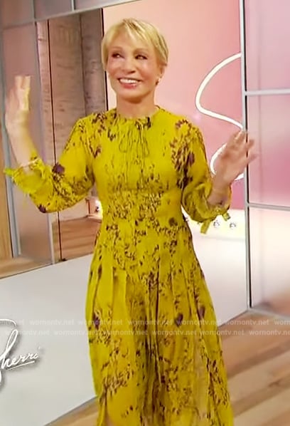 Barbara Corcoran’s yellow floral print dress on Sherri