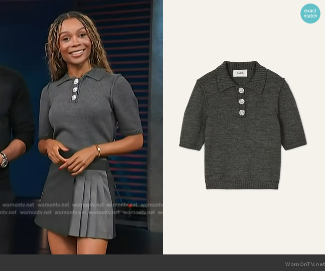 Ba&sh Tylak Short Sleeve Polo worn by Zuri Hall on Access Hollywood