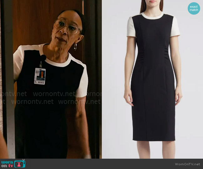 BOSS Dufeva Colorblock Sheath Dress worn by Sharon Goodwin (S. Epatha Merkerson) on Chicago Med