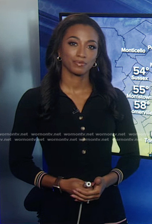Brittany’s black striped polo dress on Good Morning America