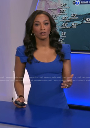 Brittany’s blue cap sleeve dress on Good Morning America