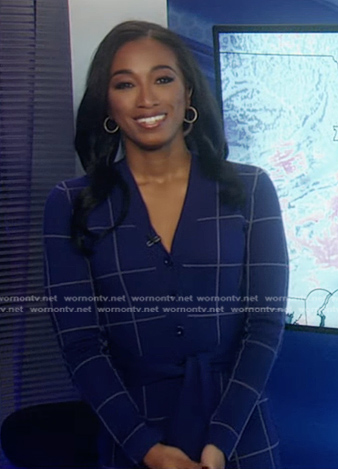 Brittany’s blue windowpane knit dress on Good Morning America