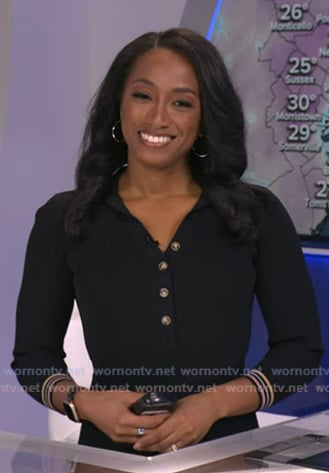 Brittany’s black striped polo dress on Good Morning America
