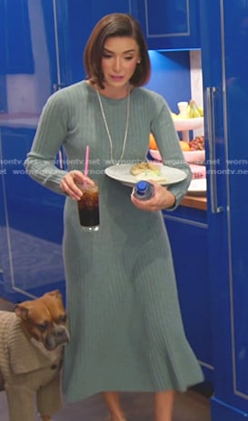 Bronwyn’s green ribbed dress on The Real Housewives of Salt Lake City