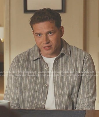Buck’s grey striped button down shirt on 9-1-1