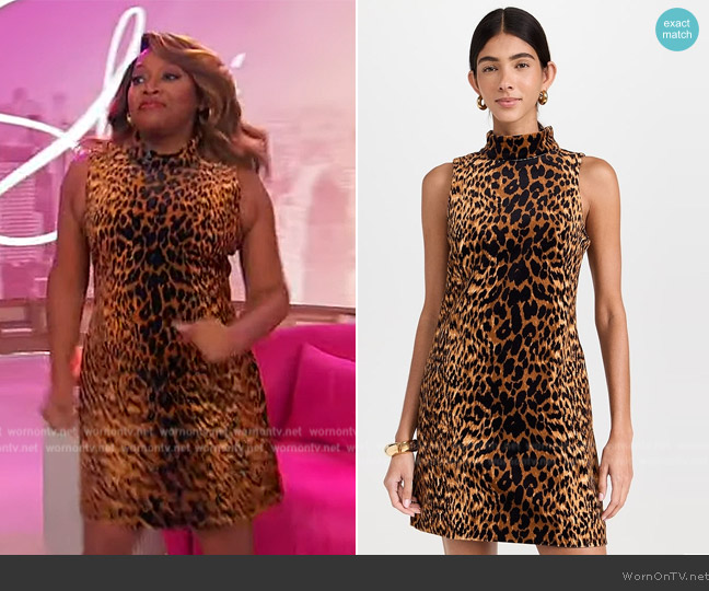 Cara Cara Tay Animal-Print Cotton Mini Dress worn by Sherri Shepherd on Sherri