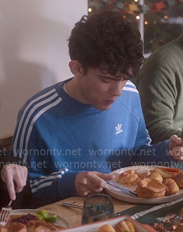 Charlie’s blue Adidas pullover on Heartstopper