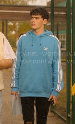Charlie’s blue Adidas hoodie on Heartstopper