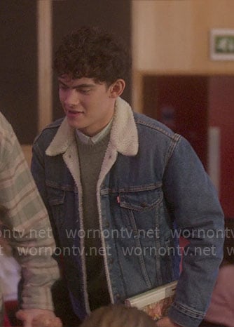 Charlie’s denim fleece lined jacket on Heartstopper