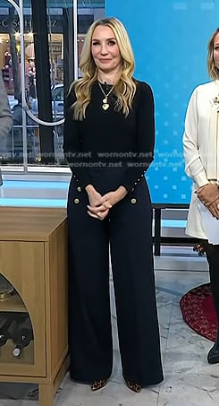 Chassie’s black button cuff sweater on Today