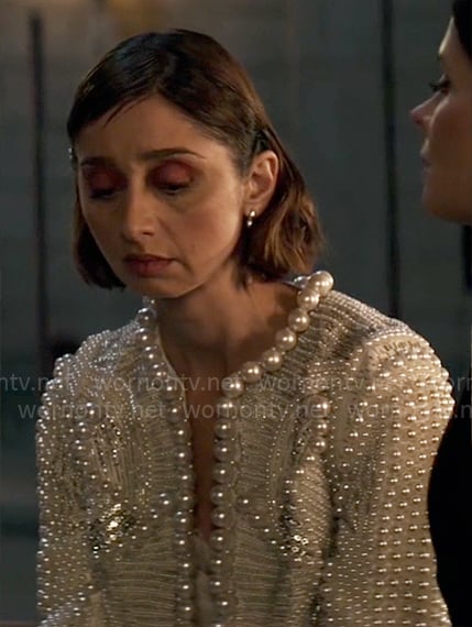 Chrissy’s pearl bridal jacket on Superman and Lois