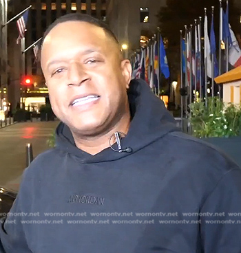 Craig Melvin’s black logo hoodie on Today