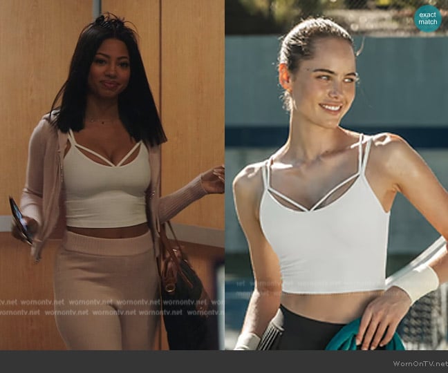 Cupshe Scoop Neck Dual Strap Active Top worn by Thea (Camille Hyde) on All American Homecoming