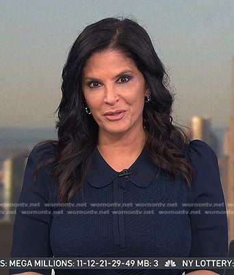 Darlene’s navy tie neck knit dress on Today