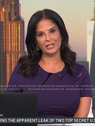 Darlene’s purple velvet inset dress on Today
