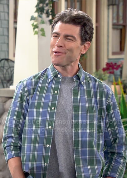 Dave’s blue and green checked shirt on The Neighborhood