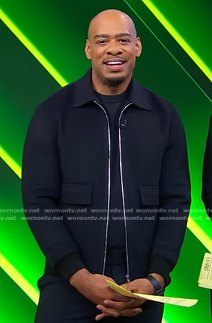 DeMarco Morgan’s navy zip jacket on Good Morning America