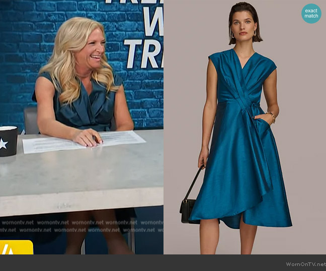 Donna Karan A-Line Wrap Dress worn by Alison Triessl on Access Hollywood