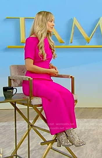 Dr. Nicole Cain’s pink short sleeve jumpsuit on Tamron Hall Show