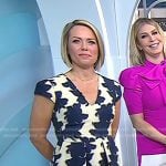 Dylan’s ivory and navy floral cap sleeve dress on Today