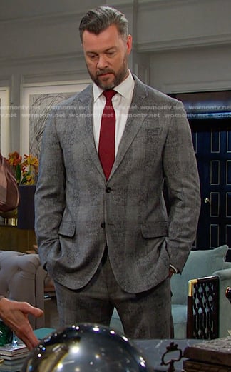 EJ’s grey plaid suit on Days of our Lives