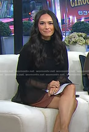Emilie’s black tulle bell cuff top on Today