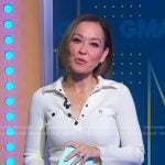 Eva’s white ribbed polo top on Good Morning America