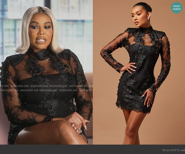Fashion Nova Poppy Embroidered Mini Dress worn by Mia Thornton on The Real Housewives of Potomac