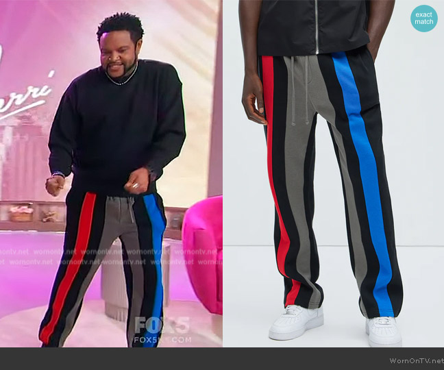 Fashion Nova Tyson Multi Stripe Straight Sweatpants worn by Jawn Murray on Sherri